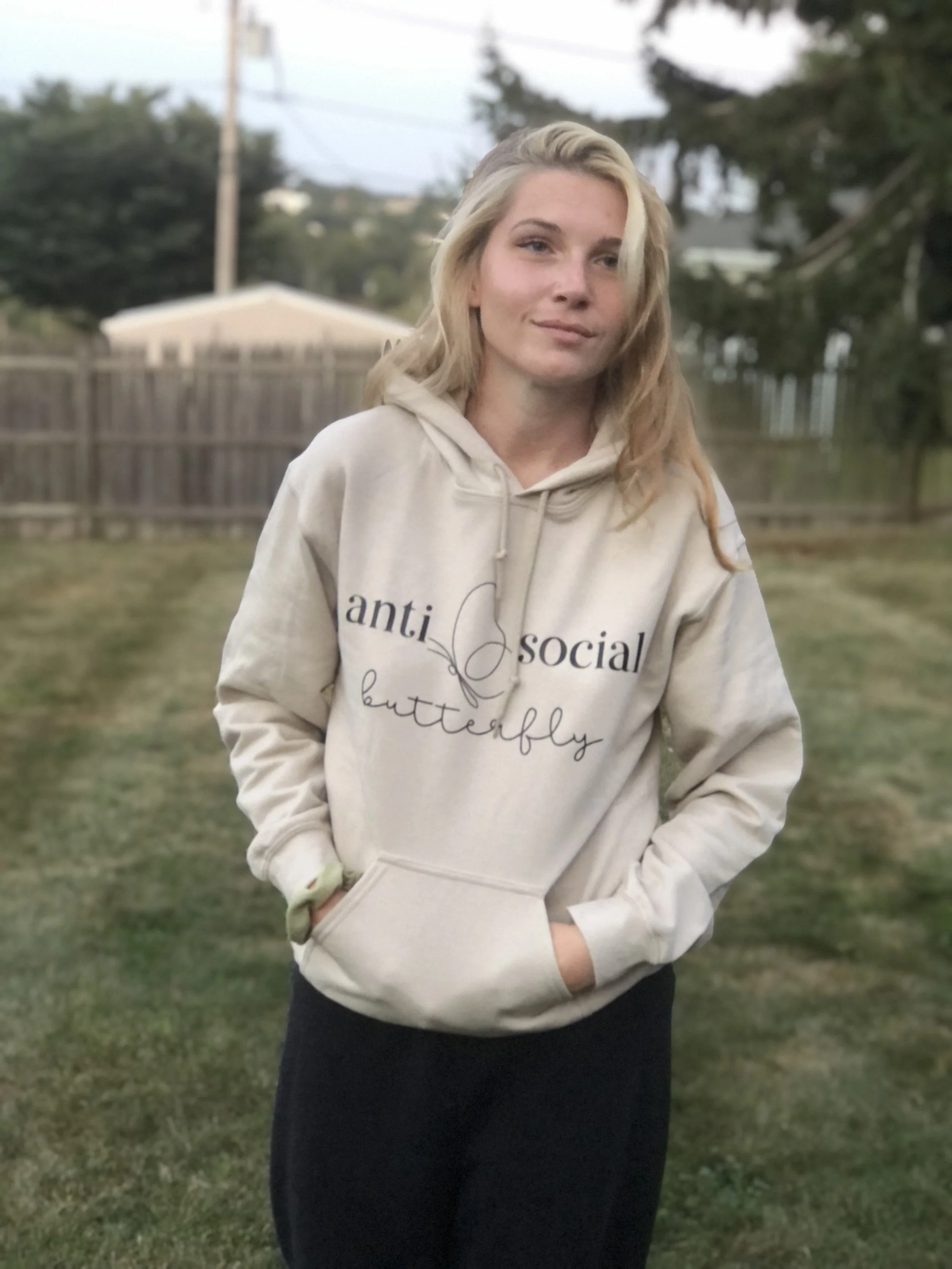 Antisocial butterfly shop hoodie green